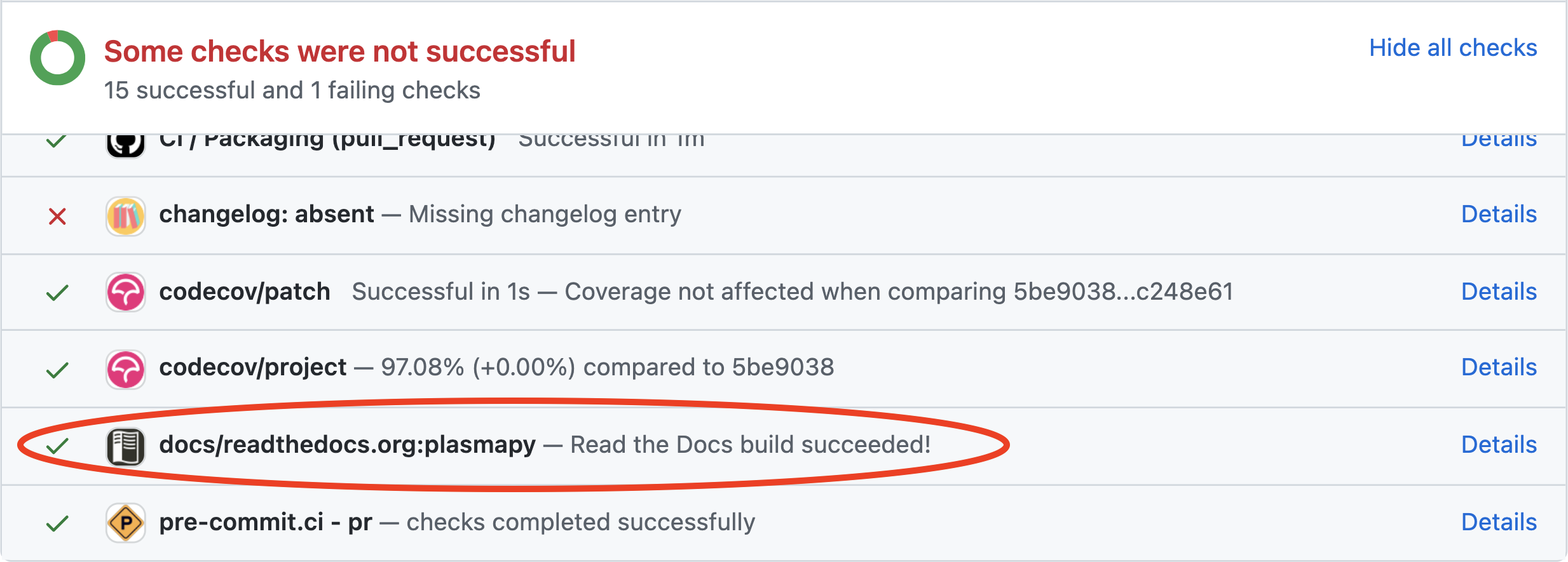 Access to the preview of the documentation after a pull request